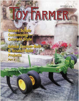 Toy Farmer, toy tractors, custom-built, farm scene